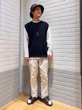 「ITTI（イッチ）のアイテム（アクセサリー）」を使った、坂本裕太さん（メンズ・168cm）の春コーディネート