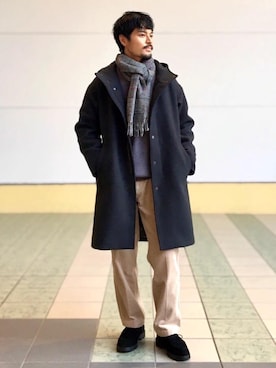 「一押しのアウタースタイル」｜「アイテム（その他シューズ）」を使った、坂本裕太さん（メンズ・168cm）の冬コーディネート