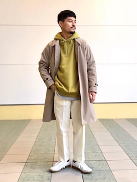 「green label relaxing（グリーンレーベルリラクシング）のアイテム（その他アウター）」を使った、坂本裕太さん（メンズ・168cm）の冬コーディネート