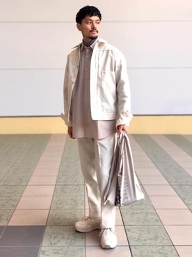 「green label relaxing（グリーンレーベルリラクシング）のアイテム（その他アウター）」を使った、坂本裕太さん（メンズ・168cm）の冬コーディネート