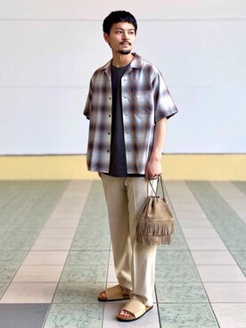 「☆柄シャツ」｜坂本裕太さん（メンズ・168cm）の夏コーディネート