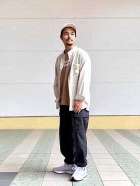 「FRUIT OF THE LOOM（フルーツオブザルーム）のアイテム（トップス）」を使った、坂本裕太さん（メンズ・168cm）の夏コーディネート