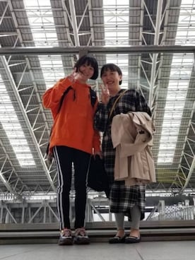 「PUMA」｜「アイテム（スウェットパンツ）」を使った、星✰*ﾟさん（レディース・165cm）の春コーディネート
