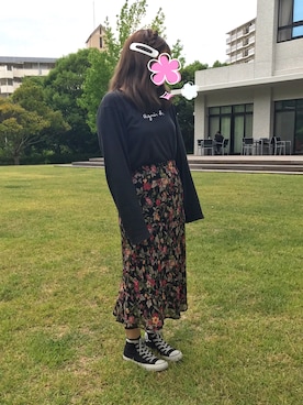 「アイテム（バレッタ/ヘアクリップ、ホワイト系）」を使った、ささわーるどさん（レディース・154cm）の夏コーディネート