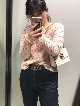 「花柄」｜「アイテム（アンサンブル）」を使った、ささわーるどさん（レディース・153cm）の夏コーディネート