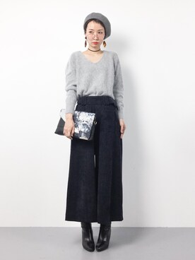 「DOLLUPOOPS（ドールアップウップス）のアイテム（パンツ）」を使った、COLLENTE(yuco)さん（レディース・168cm）の冬コーディネート