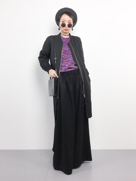 「Bou Jeloud（ブージュルード）のアイテム（MA-1）」を使った、COLLENTE(yuco)さん（レディース・168cm）の冬コーディネート