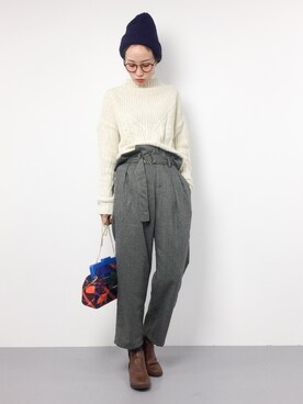 「Luz Llena (NEY)（ラズレナニー）のアイテム（トップス）」を使った、COLLENTE(yuco)さん（レディース・168cm）の冬コーディネート