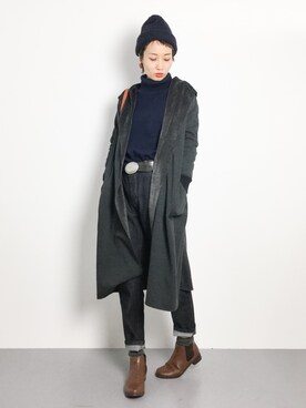 「MidiUmi（ミディウミ）のアイテム（その他アウター）」を使った、COLLENTE(yuco)さん（レディース・168cm）の冬コーディネート