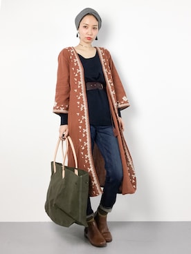 「45R（フォーティファイブアール）のアイテム（バッグ）」を使った、COLLENTE(yuco)さん（レディース・168cm）の冬コーディネート