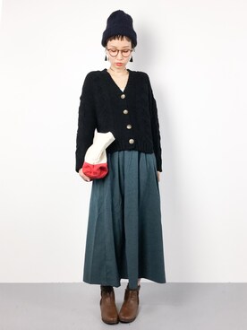 「Luz Llena (NEY)（ラズレナニー）のアイテム（トップス）」を使った、COLLENTE(yuco)さん（レディース・168cm）の冬コーディネート