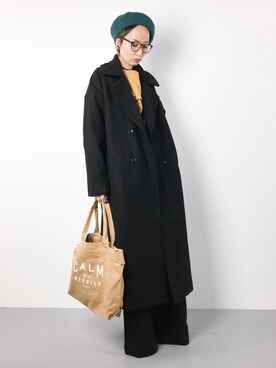 「unrelaxing（アンリラクシング）のアイテム（ピーコート）」を使った、COLLENTE(yuco)さん（レディース・168cm）の冬コーディネート