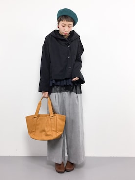 「soil（ソイル）のアイテム（ジャケット/アウター）」を使った、COLLENTE(yuco)さん（レディース・168cm）の冬コーディネート