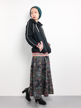 「mercibeaucoup,（メルシーボークー）のアイテム（ブルゾン）」を使った、COLLENTE(yuco)さん（レディース・168cm）の冬コーディネート