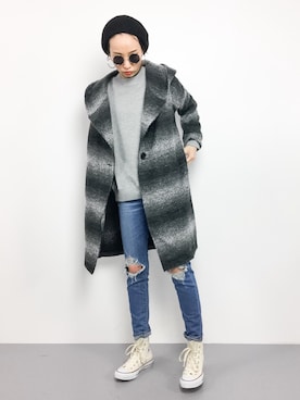 「ANAP（アナップ）のアイテム（その他アウター）」を使った、COLLENTE(yuco)さん（レディース・168cm）の冬コーディネート