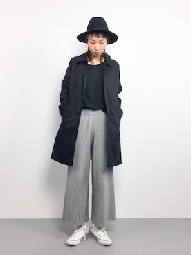 「DETAILS（ディテールズ）のアイテム（ステンカラーコート）」を使った、COLLENTE(yuco)さん（レディース・168cm）の冬コーディネート