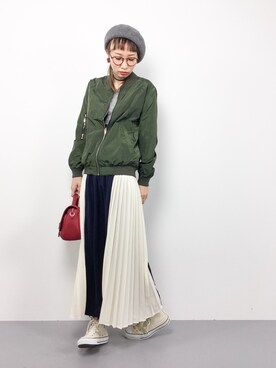 「coca（coca）（コカ）のアイテム（ブルゾン）」を使った、COLLENTE(yuco)さん（レディース・168cm）の冬コーディネート