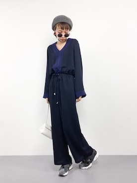「EGOIST（エゴイスト）のアイテム（オールインワン・サロペット）」を使った、COLLENTE(yuco)さん（レディース・168cm）の冬コーディネート