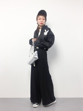 「PLAYBOY（プレイボーイ）のアイテム（ジャケット/アウター）」を使った、COLLENTE(yuco)さん（レディース・168cm）の冬コーディネート