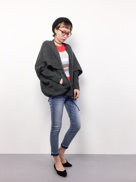 「OSMOSIS（オズモーシス）のアイテム（ブルゾン）」を使った、COLLENTE(yuco)さん（レディース・168cm）の冬コーディネート
