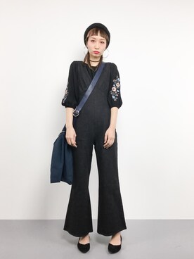 「jouetie（ジュエティ）のアイテム（つなぎ/オールインワン）」を使った、COLLENTE(yuco)さん（レディース・168cm）の春コーディネート