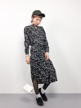 「Bou Jeloud（ブージュルード）のアイテム（シャツワンピース）」を使った、COLLENTE(yuco)さん（レディース・168cm）の春コーディネート