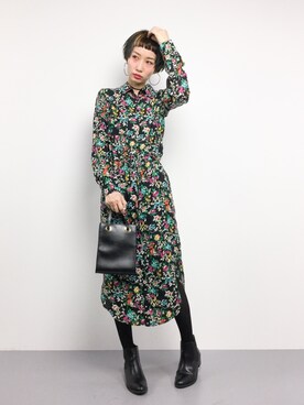 「KBF+（ケービーエフプラス）のKBF+ シカクリングミニBAG（ショルダーバッグ）」を使った、COLLENTE(yuco)さん（レディース・168cm）の春コーディネート