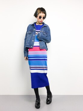 「DRWCYS（ドロシーズ）のアイテム（デニムジャケット）」を使った、COLLENTE(yuco)さん（レディース・168cm）の春コーディネート