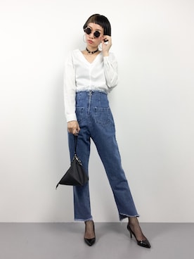 「Narcissus（ナルシス）のアイテム（デニムパンツ）」を使った、COLLENTE(yuco)さん（レディース・168cm）の春コーディネート