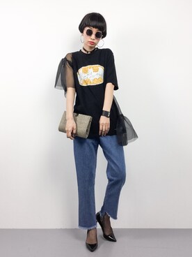 「Narcissus（ナルシス）のアイテム（デニムパンツ）」を使った、COLLENTE(yuco)さん（レディース・168cm）の春コーディネート