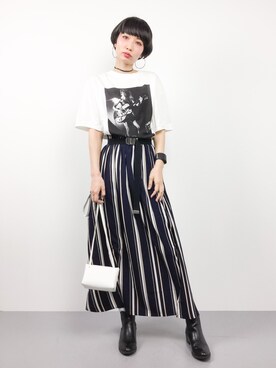 「THE EMPORIUM（ジエンポリアム）のアイテム（スカート）」を使った、COLLENTE(yuco)さん（レディース・168cm）の春コーディネート