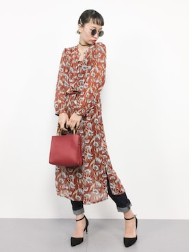 「AULI（アウリィ）のアイテム（ワンピース）」を使った、COLLENTE(yuco)さん（レディース・168cm）の秋コーディネート