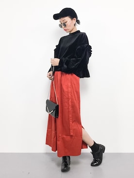 「merry jenny（メリージェニー）のアイテム（ジャージ）」を使った、COLLENTE(yuco)さん（レディース・168cm）の秋コーディネート
