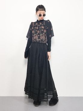 「EGOIST（エゴイスト）のアイテム（Tシャツ/カットソー）」を使った、COLLENTE(yuco)さん（レディース・168cm）の秋コーディネート