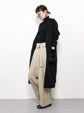 「ファー」｜「アイテム（トレンチコート）」を使った、COLLENTE(yuco)さん（レディース・168cm）の秋コーディネート