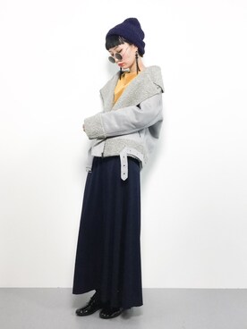 COLLENTE(yuco)さんの「カットジョーゼットラインスカート【niko and ...】」を使ったコーディネート