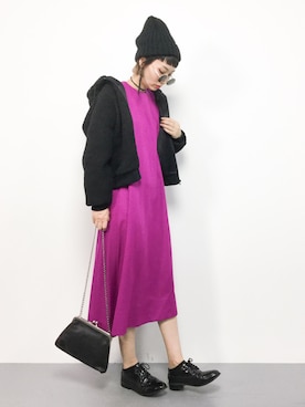 「アイテム（ブルゾン）」を使った、COLLENTE(yuco)さん（レディース・168cm・30代）の冬コーディネート