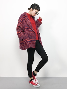 「アイテム（ピーコート）」を使った、COLLENTE(yuco)さん（レディース・168cm・30代）の冬コーディネート