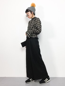 「Actually（アクチュアリー）のアイテム（ニットキャップ/ビーニー）」を使った、COLLENTE(yuco)さん（レディース・168cm）の冬コーディネート