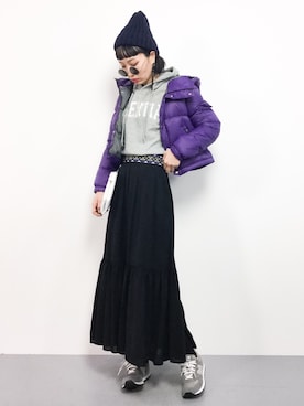 「URBAN RESEARCH（アーバンリサーチ）のボリュームスリーブロゴスウェット（パーカー）」を使った、COLLENTE(yuco)さん（レディース・168cm）の冬コーディネート