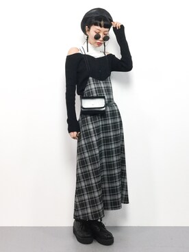 「ADAM ET ROPE'（アダムエロペ）のウェストポーチバッグ（ボディバッグ/ウエストポーチ）」を使った、COLLENTE(yuco)さん（レディース・168cm）の冬コーディネート