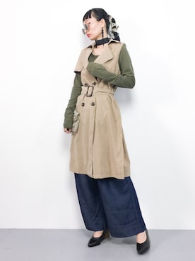 「select MOCA（セレクトモカ）のアイテム（トレンチコート）」を使った、COLLENTE(yuco)さん（レディース・168cm）の春コーディネート