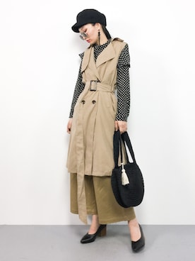 「select MOCA（セレクトモカ）のアイテム（トレンチコート）」を使った、COLLENTE(yuco)さん（レディース・168cm）の春コーディネート