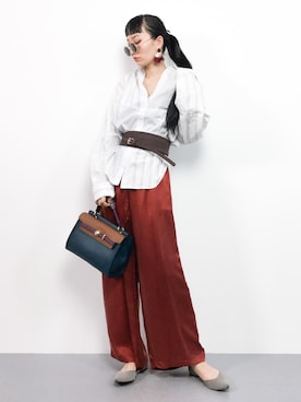「N.（N. Natural Beauty Basic）（エヌエヌナチュラルビューティーベーシック）のベルトフラップ2WAYショルダーバッグ（ショルダーバッグ）」を使った、COLLENTE(yuco)さん（レディース・168cm）の春コーディネート