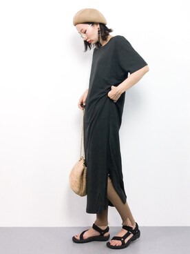 「210nouve（トゥージュヌーブ）のアイテム（帽子）」を使った、COLLENTE(yuco)さん（レディース・168cm）の春コーディネート