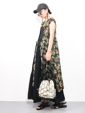 「MODE ROBE（モードローブ）のアイテム（トートバッグ）」を使った、COLLENTE(yuco)さん（レディース・168cm）の夏コーディネート