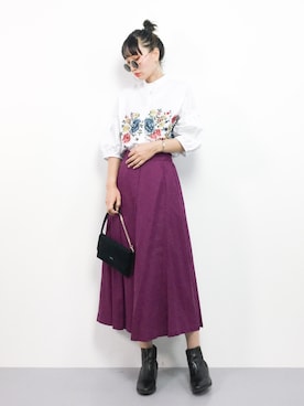 「Factor=（ファクターイコール）のアイテム（スカート）」を使った、COLLENTE(yuco)さん（レディース・168cm）の夏コーディネート