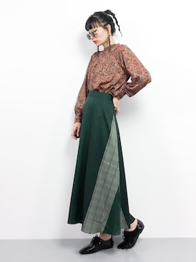 「アイテム（スカート）」を使った、COLLENTE(yuco)さん（レディース・168cm・30代）の秋コーディネート
