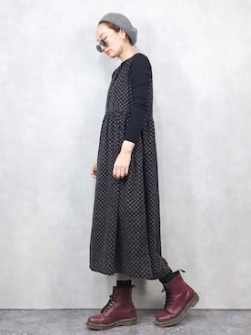 「レトロワンピース」｜「アイテム（その他）」を使った、COLLENTE(yuco)さん（レディース・168cm）の秋コーディネート