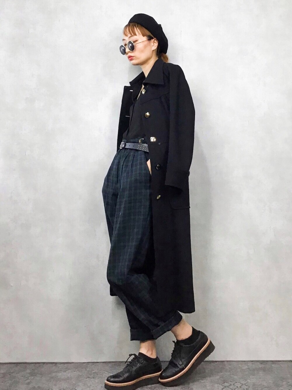 「GEORGE AND KEWPiEのアイテム（ジャケット/アウター、ブラック系）」を使った、COLLENTE(yuco)さん（レディース・168cm）の冬コーディネートの1枚目の写真
